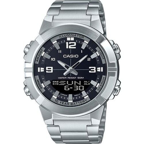 Casio AMW-870D-1AVDF Quartz Çelik Gri Siyah Kadran 44 mm Erkek Kol Saati