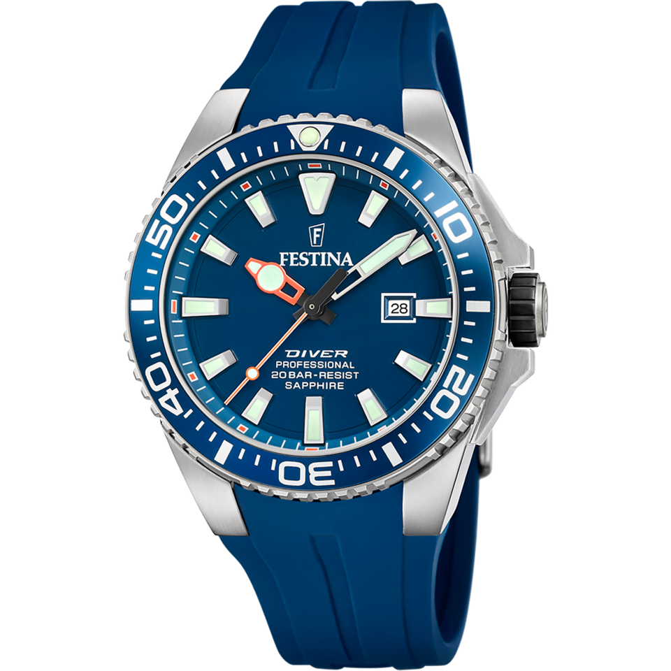 Festina F20664/1 Analog Kauçuk Mavi 45 mm Erkek Kol Saati