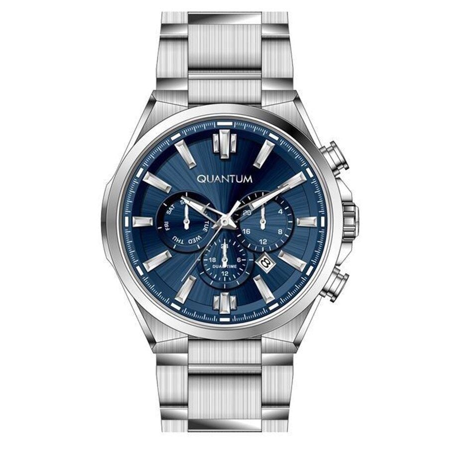 Quantum PWG1094.391 Quartz Çelik Gri Lacivert Kadran 45 mm Erkek Kol Saati
