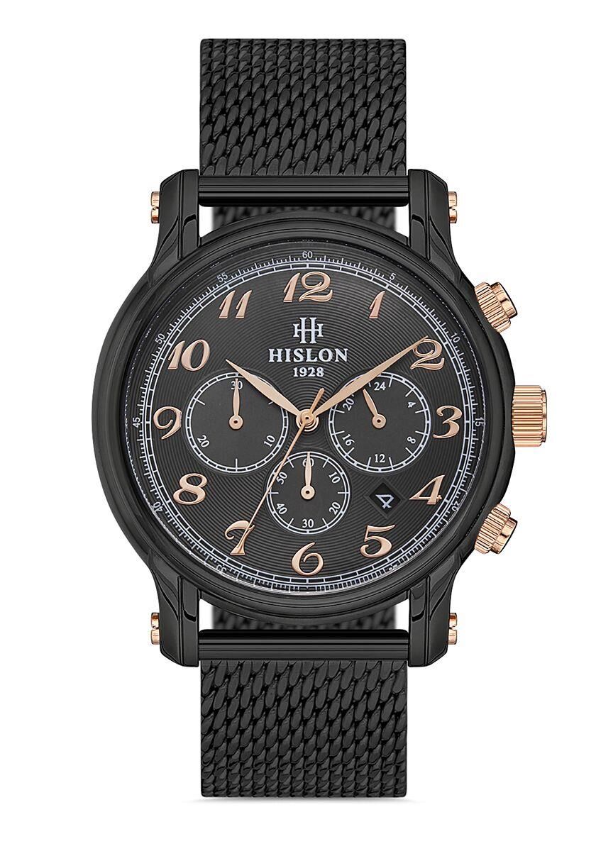 Hislon MS106N-05SR 45 mm Hasır Kordonlu Kronolu Erkek Kol Saati