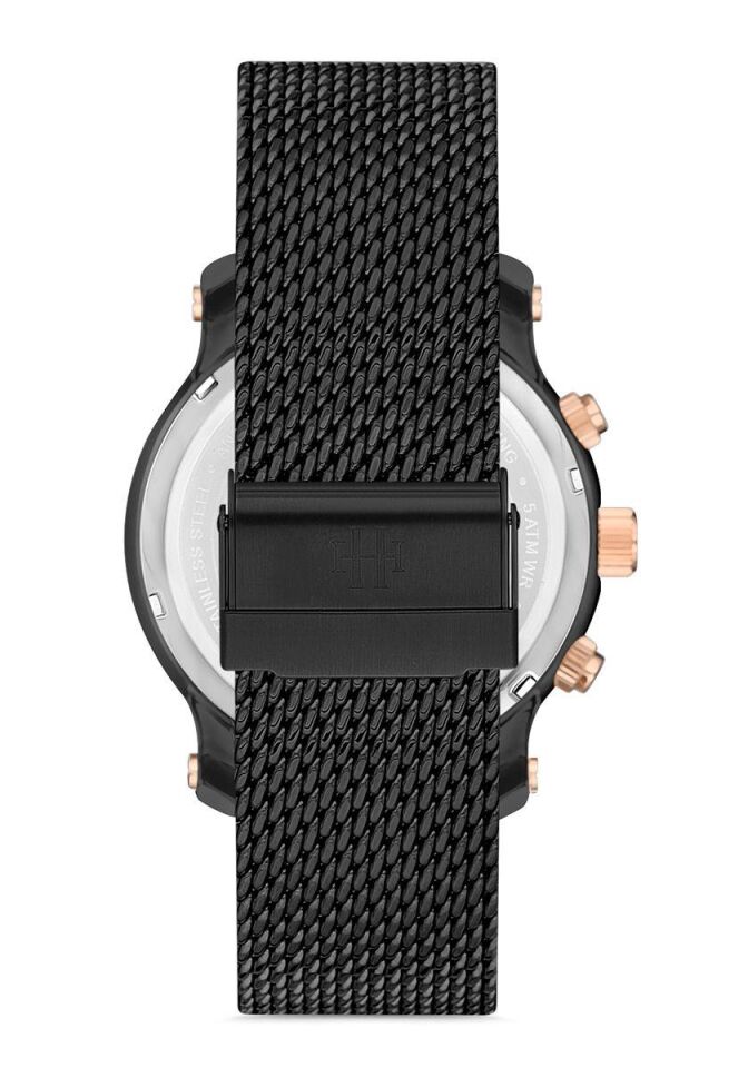 Hislon MS106N-05SR 45 mm Hasır Kordonlu Kronolu Erkek Kol Saati