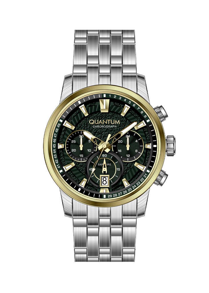 Quantum PWG1164.370 Quartz Çelik Gri Yeşil Kadran 44 mm Erkek Kol Saati