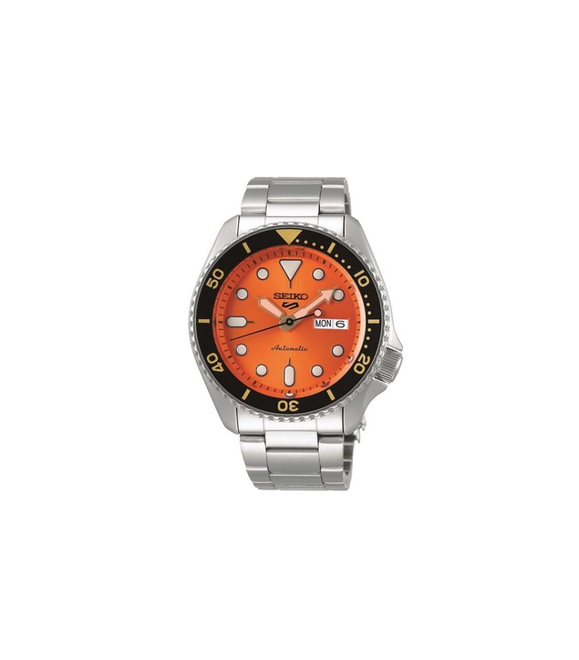 Seiko SRPD59K1 Otomatik Çelik Gri Turuncu Kadran Hardlex Cam 10 ATM 42 mm Erkek Kol Saati