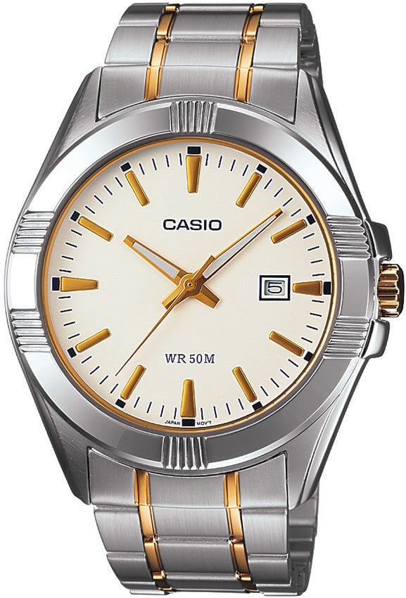 Casio MTP-1308SG-7AVDF Quartz Çelik Altın/Gri Beyaz Kadran 44 mm Erkek Kol Saati