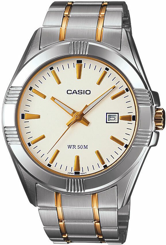 Casio MTP-1308SG-7AVDF Quartz Çelik Altın/Gri Beyaz Kadran 44 mm Erkek Kol Saati