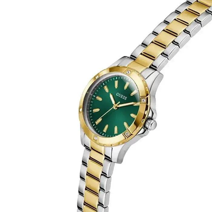 Guess GUGW0948L8 Quartz Çelik Gri Altın Rengi Yeşil 32 mm Kadın Kol Saati