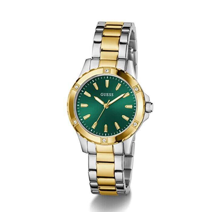 Guess GUGW0948L8 Quartz Çelik Gri Altın Rengi Yeşil 32 mm Kadın Kol Saati
