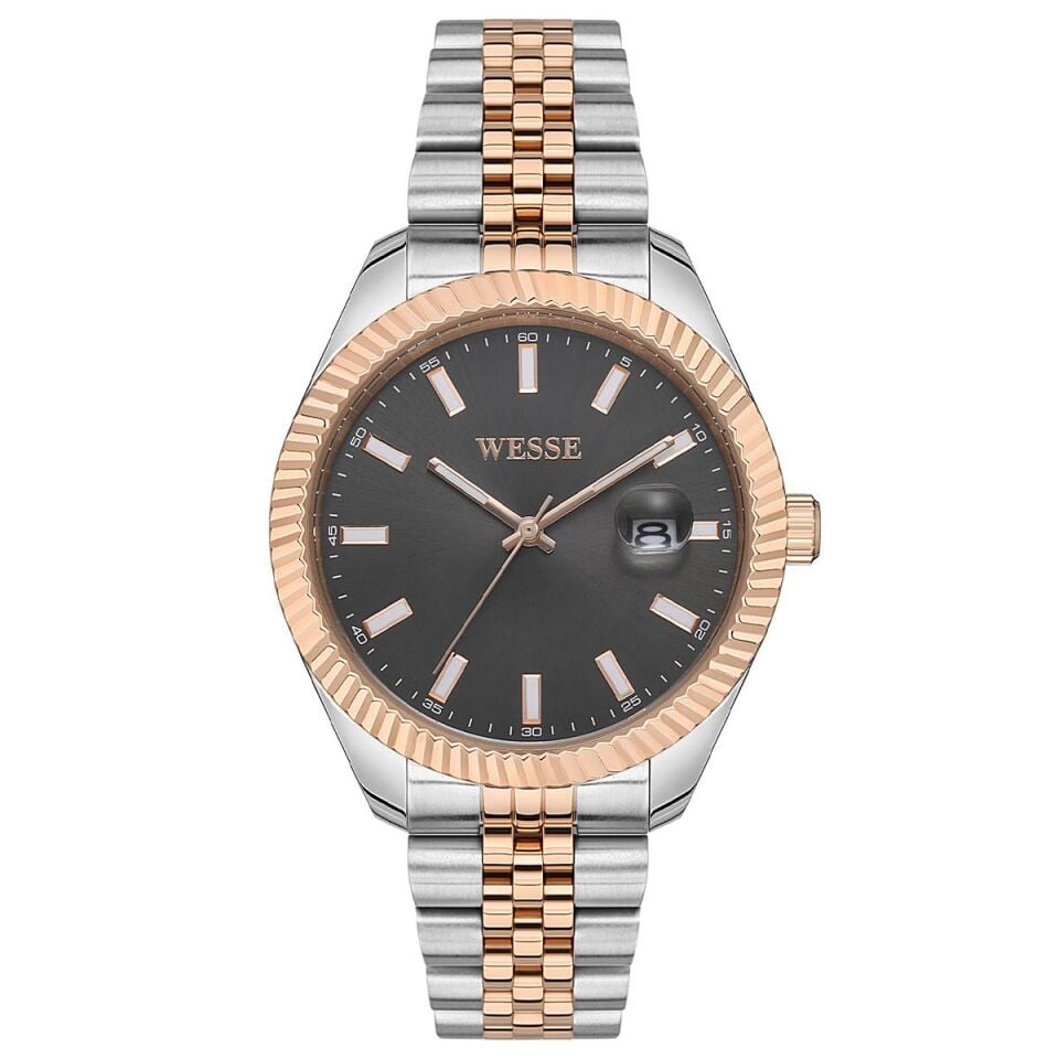 Wesse WWG208204 Quartz Çelik Rose Gold/Metalik Gri Füme Kadran 43 mm Erkek Kol Saati