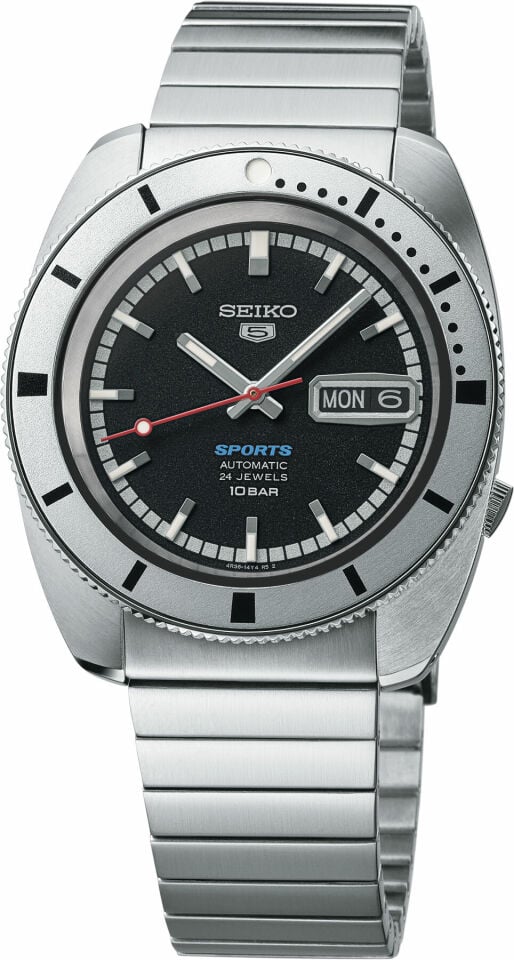Seiko 5 Sports SRPL05 Otomatik Gri Çelik Siyah Kadran 10 ATM 39 mm Erkek Kol Saati