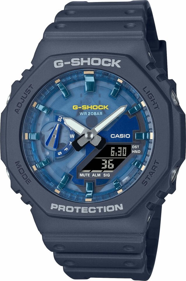 Casio GA-2100AS-2ADR Quartz Analog/Dijital Silikon Gri 20 ATM 46 mm Erkek Kol Saati