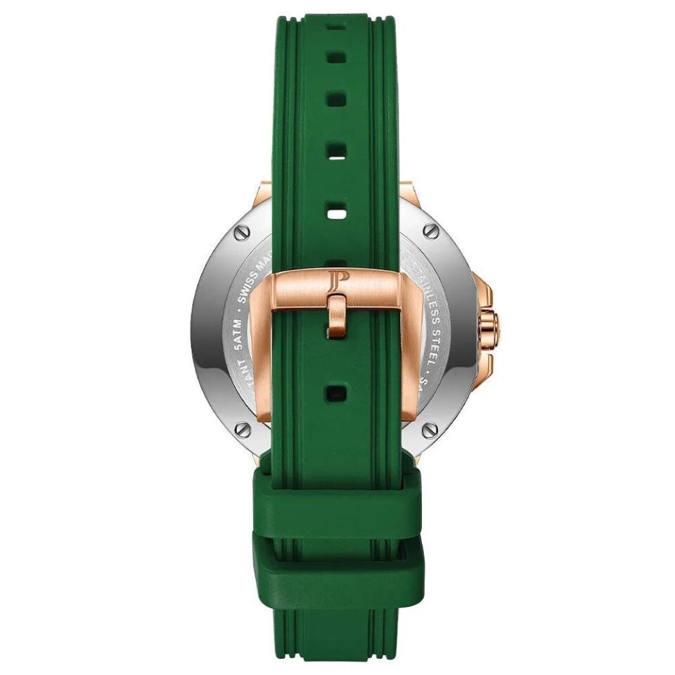 Jacques Philippe JPQLS4574XX Swiss Made Quartz Silikon Yeşil 36 mm Kadın Kol Saati