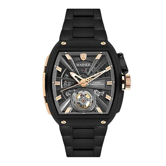 Wainer WA.25150-B Otomatik Çelik-Silikon 43 mm Siyah Erkek Kol Saati