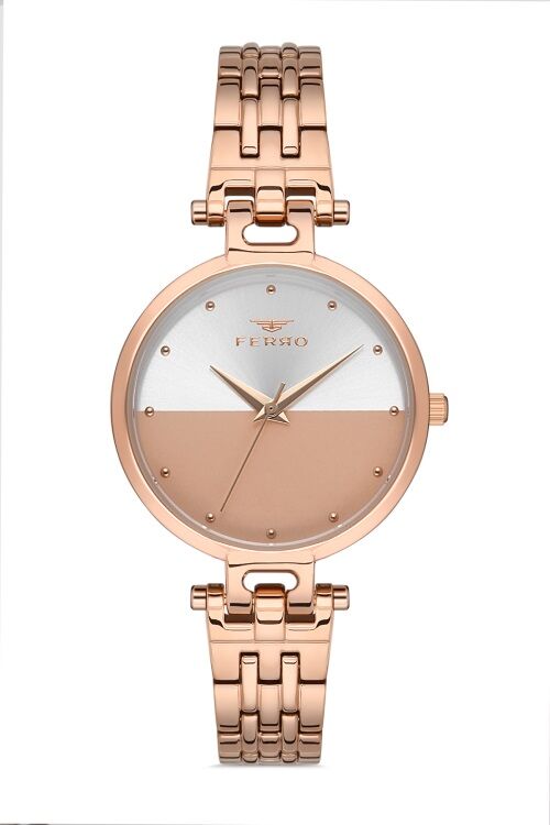 Ferro F21203A-C Rose Çelik Kordon Kadın Kol Saati