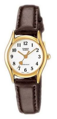 Casio LTP-1094Q-7B5RDF Quartz Deri Kahverengi Beyaz Kadran 23 mm Kadın Kol Saati