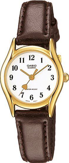 Casio LTP-1094Q-7B5RDF Quartz Deri Kahverengi Beyaz Kadran 23 mm Kadın Kol Saati