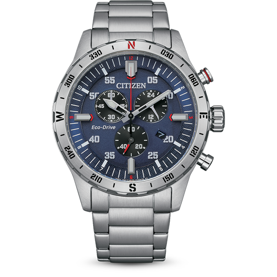 Citizen AT2520-89L Quartz Çelik Gri Mavi Kadran 10 ATM 44 mm Erkek Kol Saati