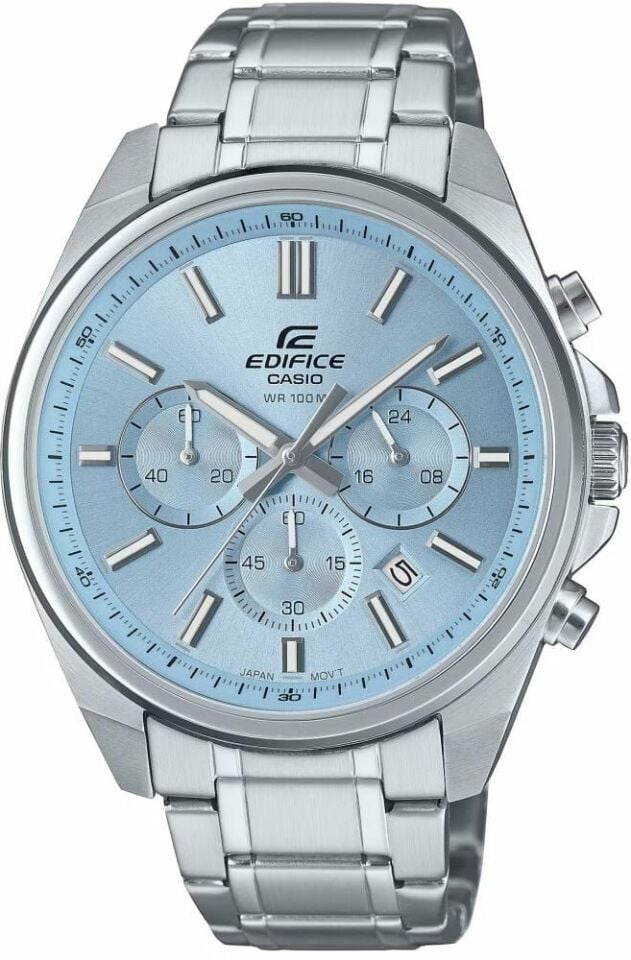 Casio EFV-650D-2BVUDF Edifice Quartz Çelik Gri Mavi Kadran 44 mm Erkek Kol Saati