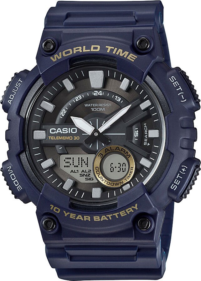 Casio AEQ-110W-2AVDF Quartz Silikon Siyah 10 ATM 46 mm Erkek Kol Saati