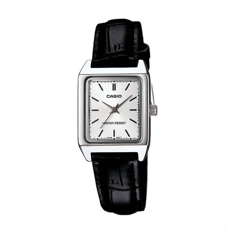 CasioLTP-V007L-7E1UDF Quartz Deri Siyah Beyaz Kadran 22 mm Kadın Kol Saati