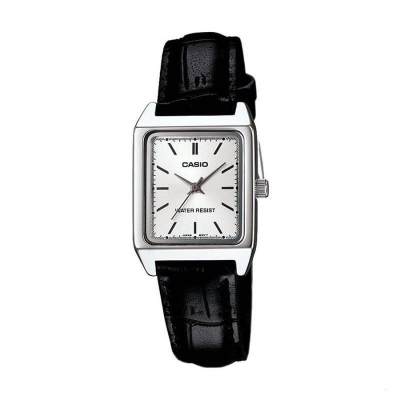CasioLTP-V007L-7E1UDF Quartz Deri Siyah Beyaz Kadran 22 mm Kadın Kol Saati