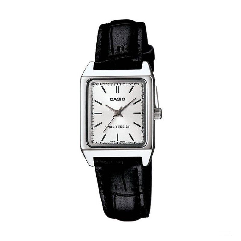 CasioLTP-V007L-7E1UDF Quartz Deri Siyah Beyaz Kadran 22 mm Kadın Kol Saati