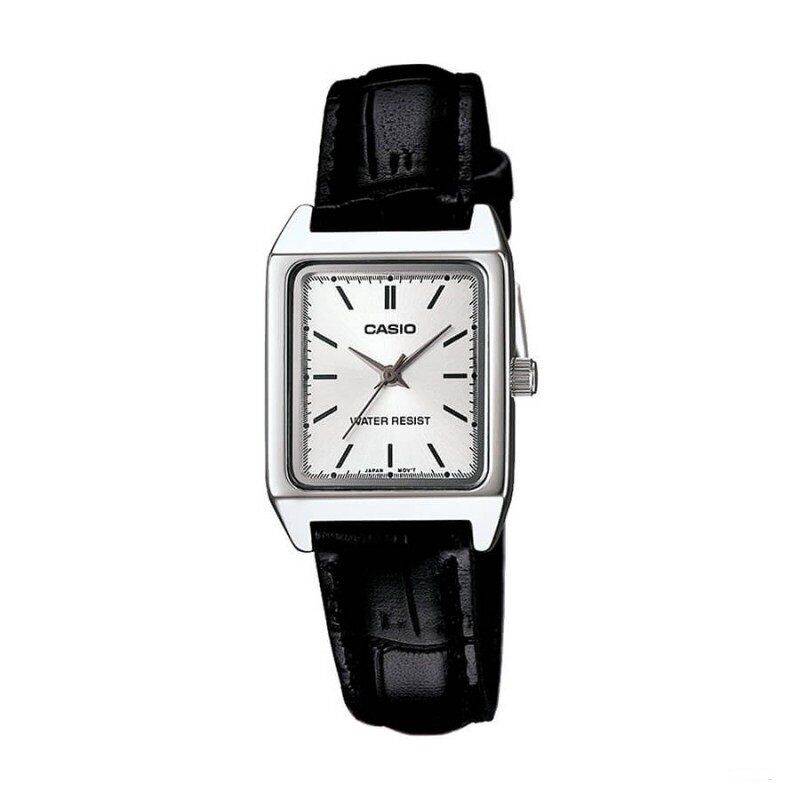 CasioLTP-V007L-7E1UDF Quartz Deri Siyah Beyaz Kadran 22 mm Kadın Kol Saati