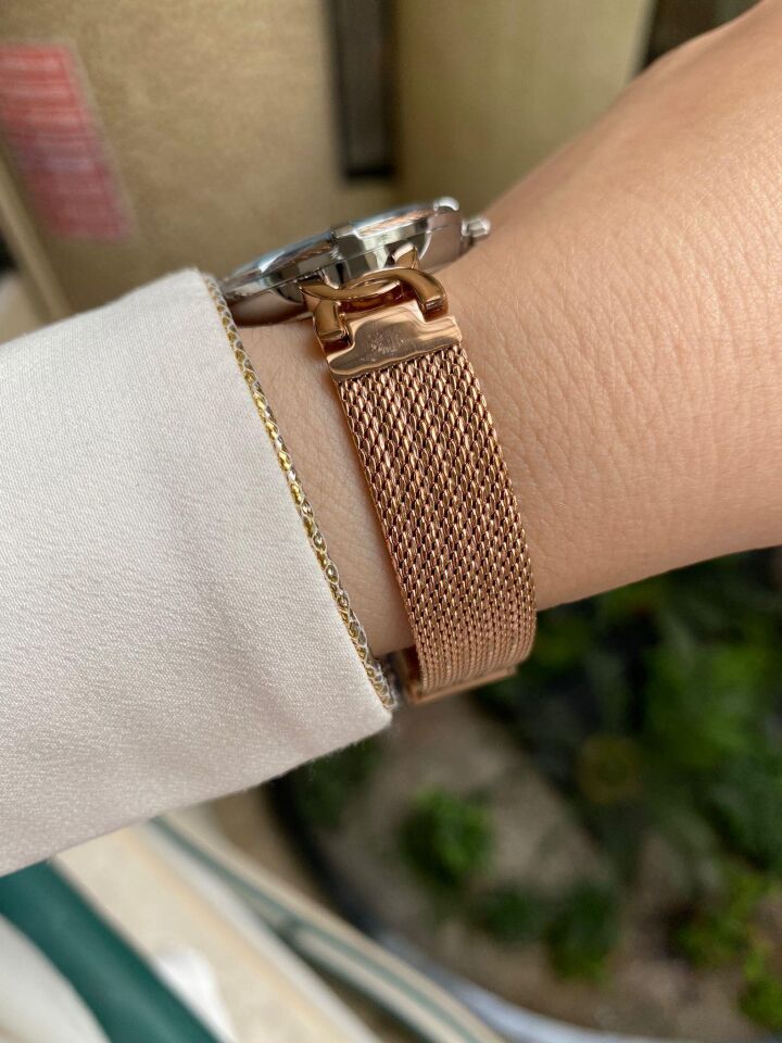 Ferro F21092C-E Quartz Hasır Rose 34 mm Kadın Kol Saati