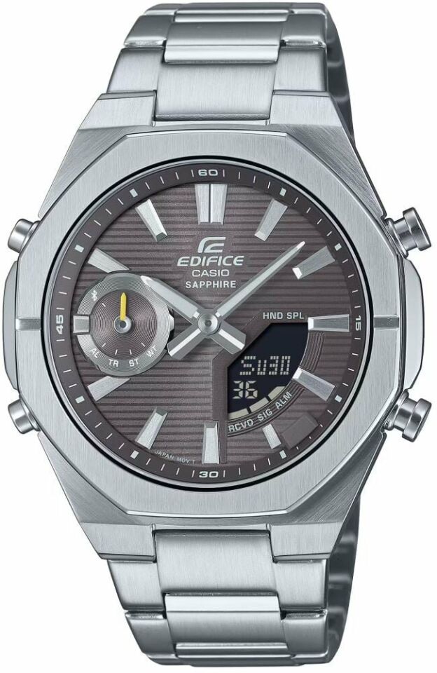 Casio ECB-S10D-8ADF Edifice Quartz Çelik Gri 10 ATM 43 mm Erkek Kol Saati