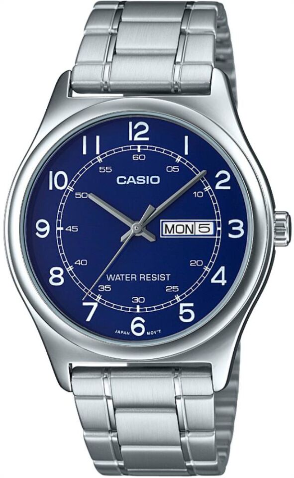 Casio MTP-V006D-2BUDF Quartz Çelik Gri Lacivert Karan 38 mm Erkek Kol Saati