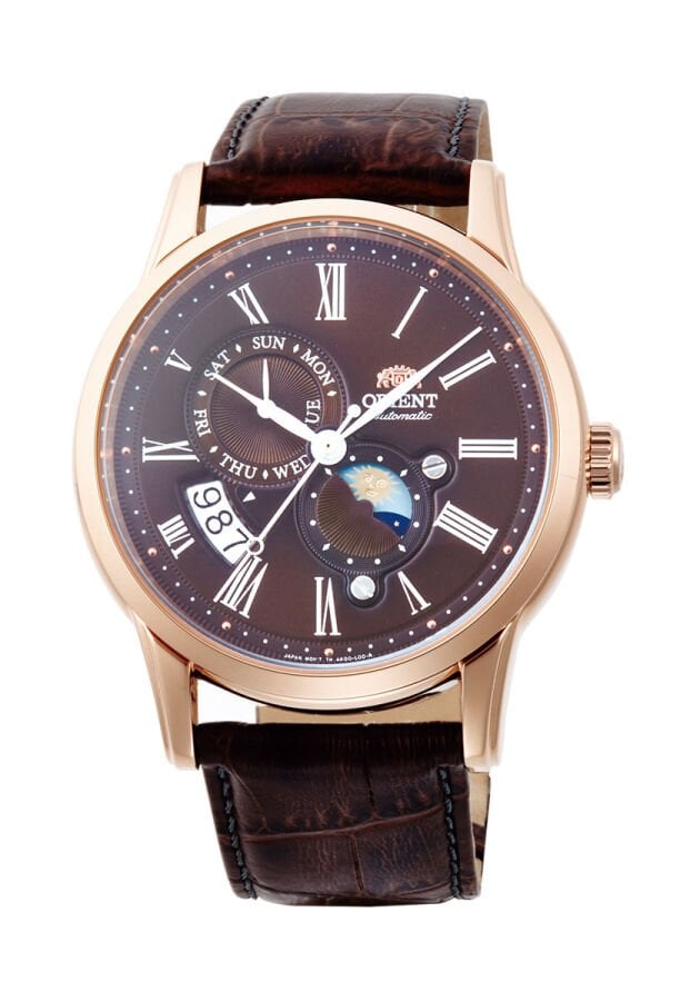 Orient RA-AK0009T30B Kurmalı Otomatik Sun&Moon Deri Kahverengi 43 mm Erkek Kol Saati