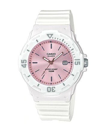 Casio LRW-200H-4E3VDF Quartz Silikon Beyaz Pembe Kadran 10 ATM 34 mm Kadın Kol Saati