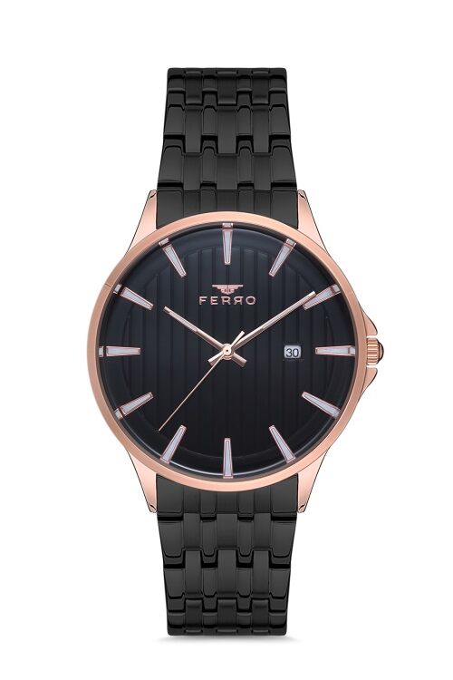 Ferro Siyah Çelik kordon Erkek Kol Saati F11018A-1101-R