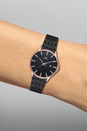 Ferro Siyah Çelik kordon Erkek Kol Saati F11018A-1101-R