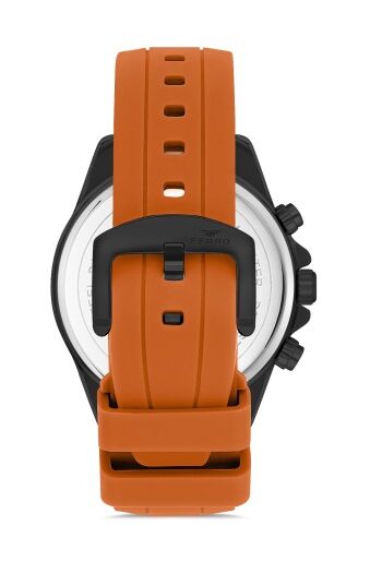 Ferro Turuncu Silikon Kordon Erkek Kol Saati FM11379DWT-ZL Fonksiyonları Aktif 3ATM Su Geçirmez