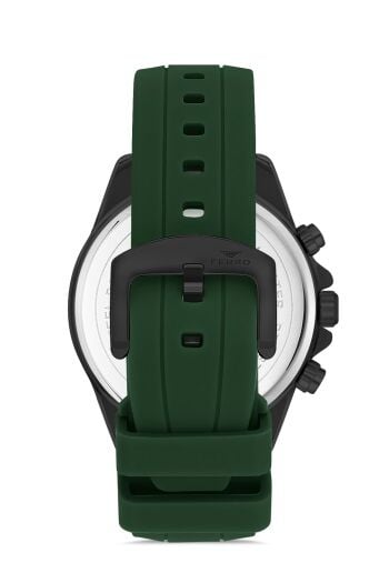 Ferro FM11379DWT-ZF2 Quartz Silikon Yeşil Siyah Kadran 46 mm Erkek kol Saati
