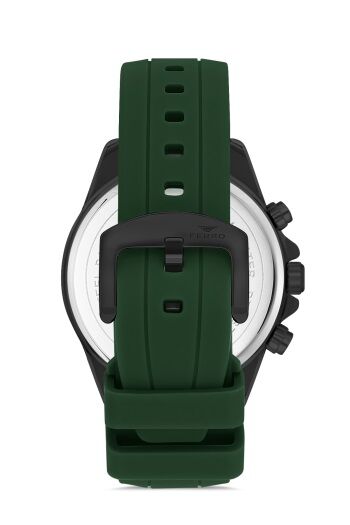 Ferro FM11379DWT-ZF2 Quartz Silikon Yeşil Siyah Kadran 46 mm Erkek kol Saati