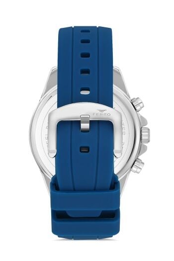 Ferro FM11379DWT-L3 Quartz Silikon Lacivert 46 mm Erkek Kol Saati