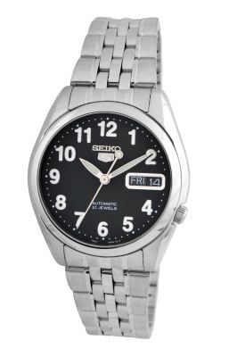 Seiko 5 SNK381K1 Otomatik Çelik Gri Siyah Kadran 39 mm Erkek Kol Saati