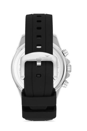 Ferro Siyah Silikon Kordon Erkek Kol Saati FM31380D-J Tüm Fonksiyonlar Aktif 3 ATM Su Geçirmez