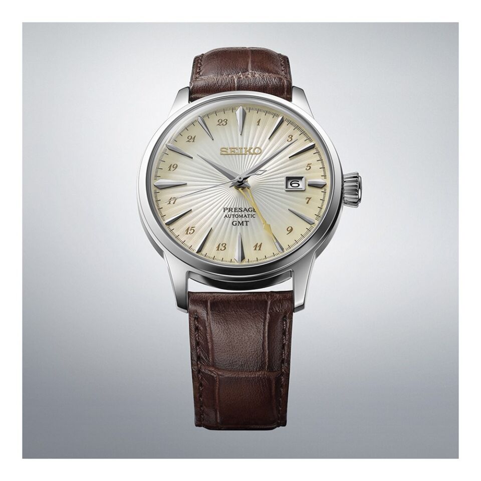 Seiko Presage SSK041J Otomatik Deri Kahverengi Krem Kadran 41 mm Erkek Kol Saati