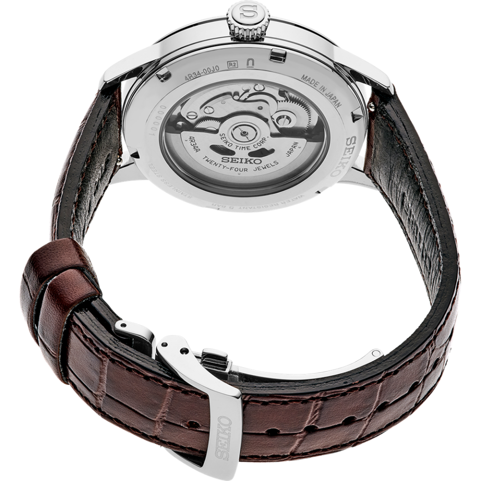 Seiko Presage SSK041J Otomatik Deri Kahverengi Krem Kadran 41 mm Erkek Kol Saati