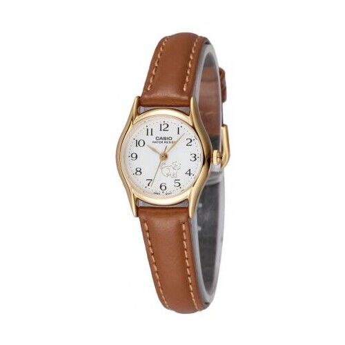 Casio LTP-1094Q-7B7RDF Quartz Deri Kahverengi Beyaz Kadran 23 mm Kadın Kol Saati