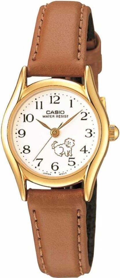 Casio LTP-1094Q-7B7RDF Quartz Deri Kahverengi Beyaz Kadran 23 mm Kadın Kol Saati