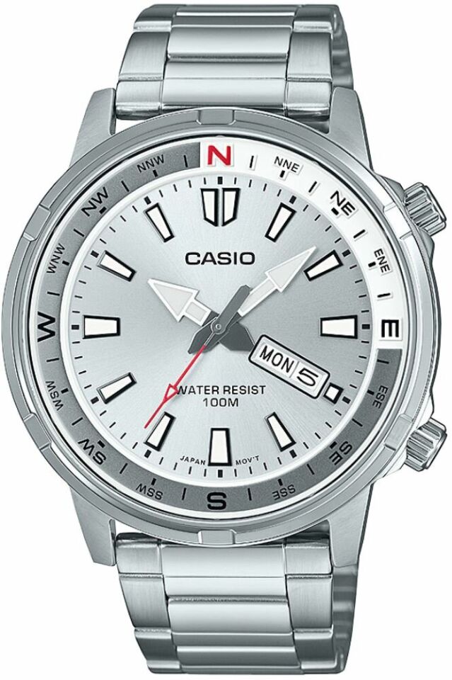 Casio MTD-130D-7AVDF Quartz Çelik Gri 10 ATM 44 mm Erkek Kol Saati