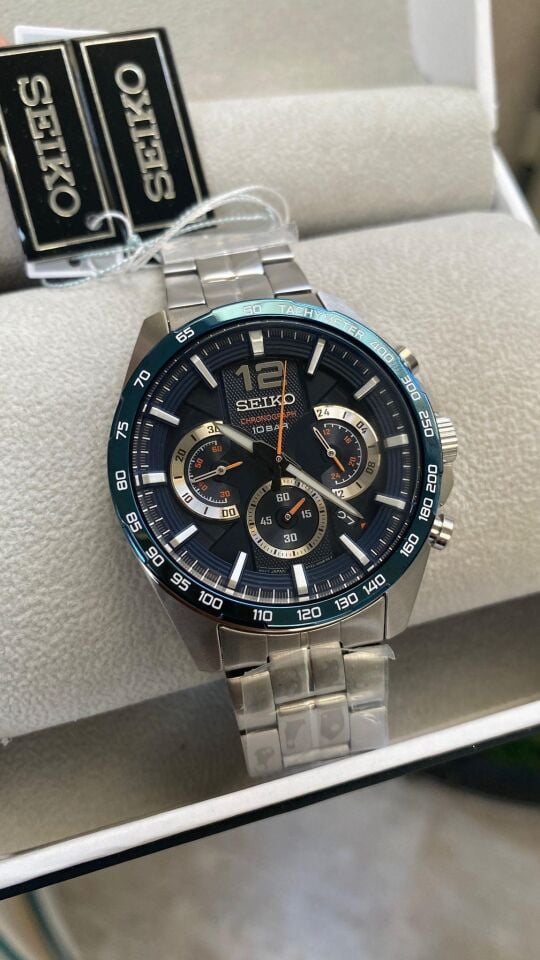 Seiko Kronograf SSB345P Quartz Çelik Gri 10ATM 44 mm Erkek Kol Saati