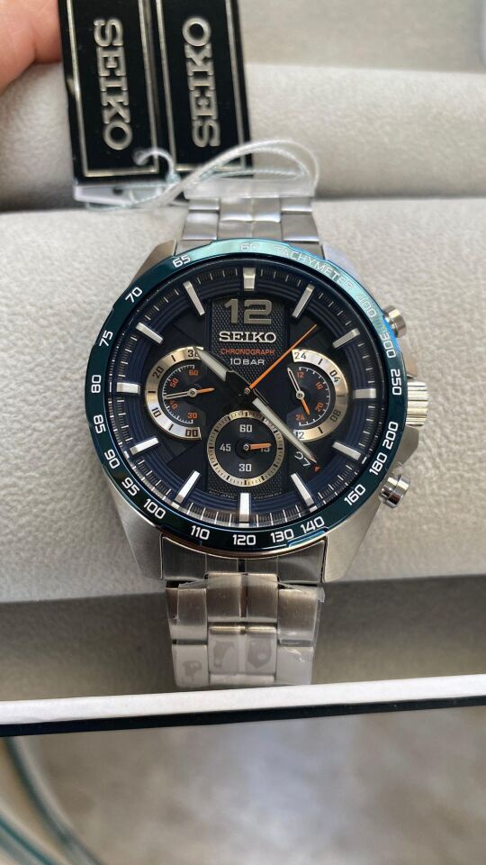 Seiko Kronograf SSB345P Quartz Çelik Gri 10ATM 44 mm Erkek Kol Saati