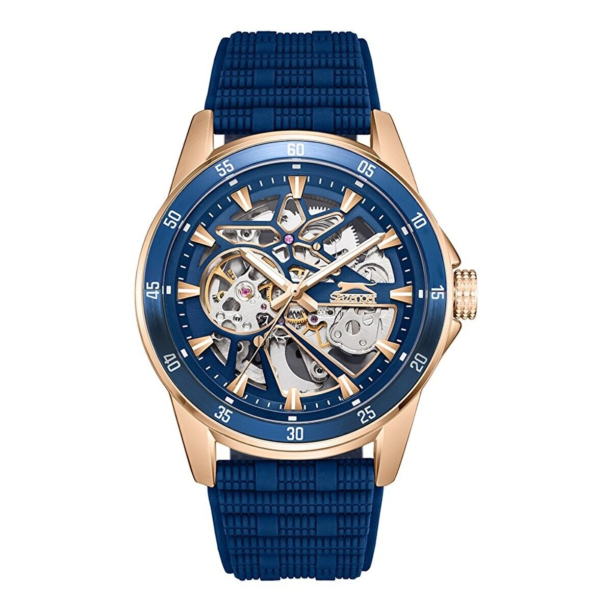 Slazenger SL.09.2437.1.07 Otomatik Silikon Lacivert 44 mm Erkek Kol Saati