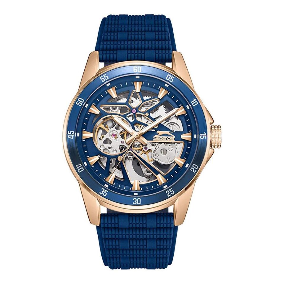 Slazenger SL.09.2437.1.07 Otomatik Silikon Lacivert 44 mm Erkek Kol Saati