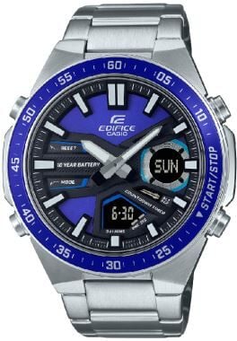 Casio EFV-C110D-2AVDF Quartz Çelik Gri Mavi Kadran 10 ATM 47 mm Erkek Kol Saati
