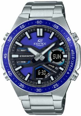 Casio EFV-C110D-2AVDF Quartz Çelik Gri Mavi Kadran 10 ATM 47 mm Erkek Kol Saati
